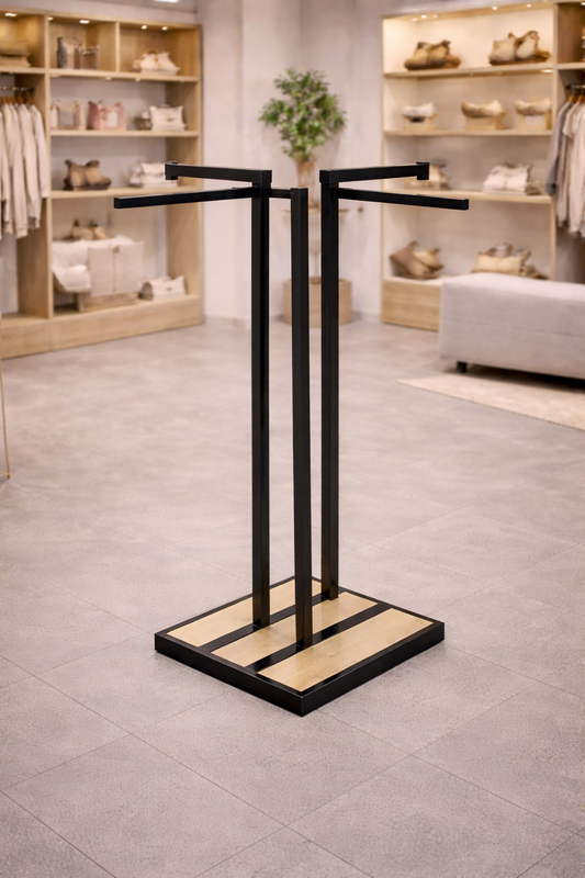 Penderie Double Portant Design Métal & Bois