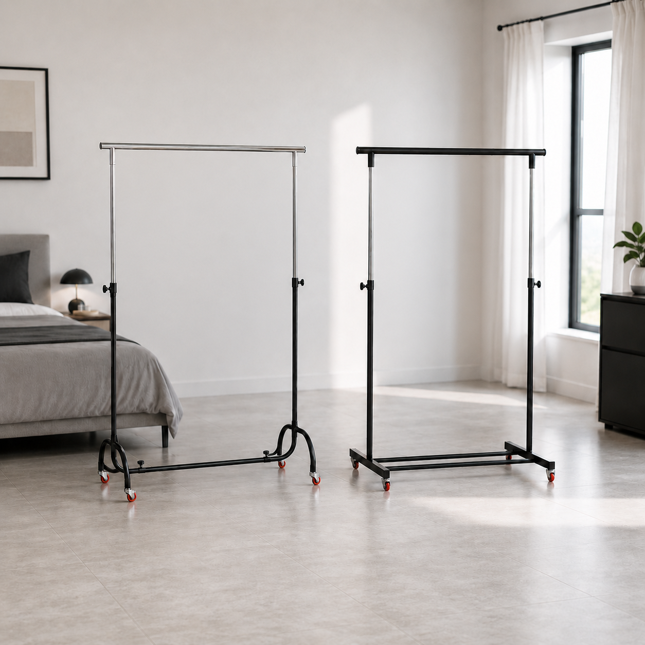 Portant à Vêtements Réglable jusqu'à 180cm – Avec ou Sans Porte-Chaussures