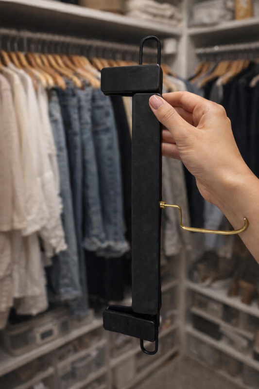 Porte-Pantalon Premium Noir – Crochet Doré